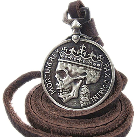Jewelry - Classic Coin Brown Genuine Leather Pendant